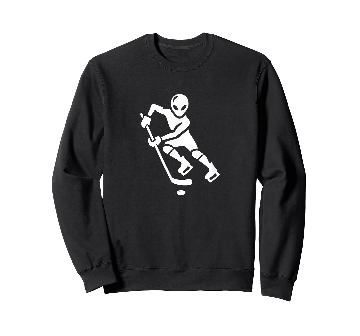 Alien Hockey Player Silhouette Minimalist Extraterrestial T-Shirt