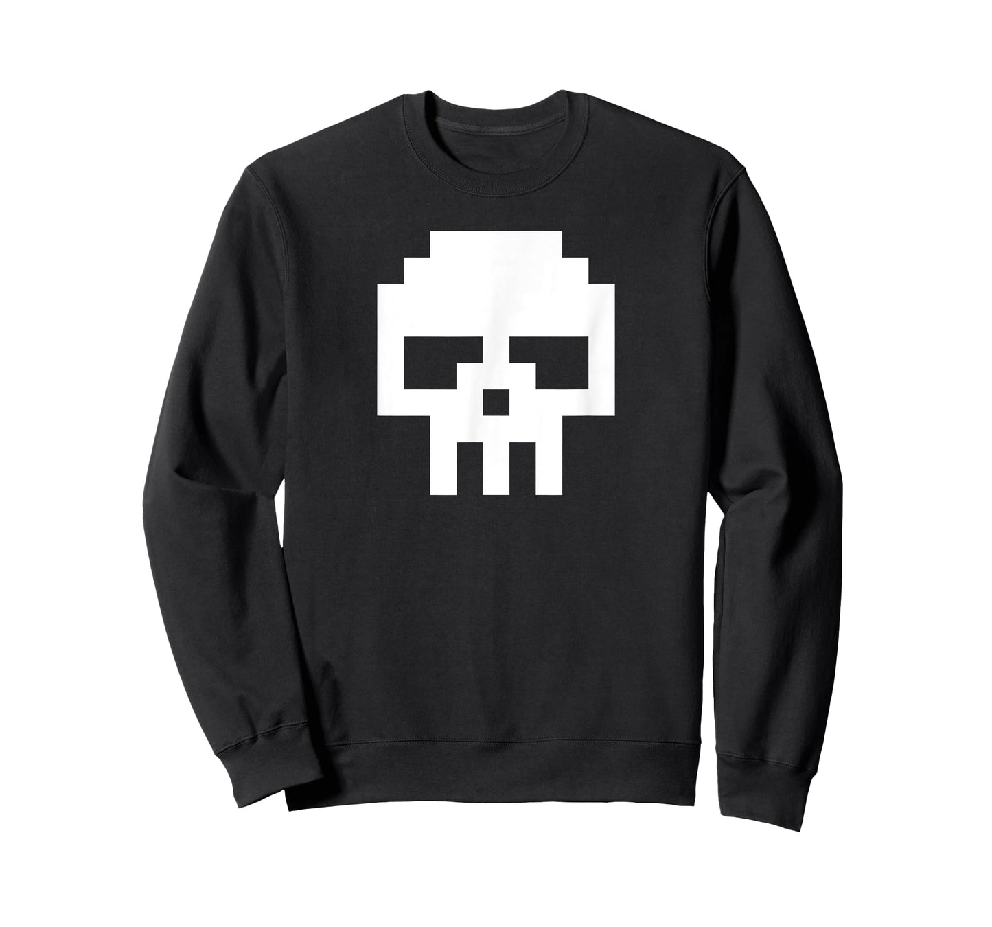 8 Bit White Pixel Skull T-Shirt