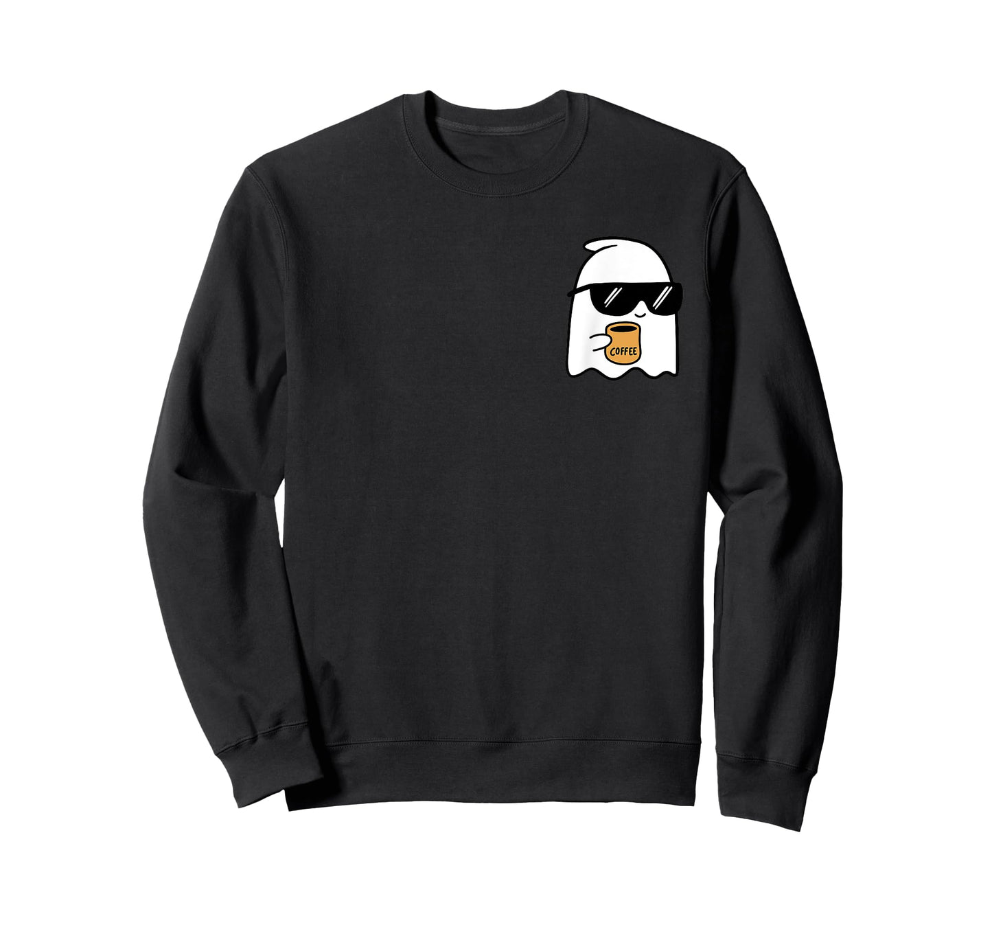 Cute Ghost Drinking Coffee Halloween Ghost Coffee T-Shirt