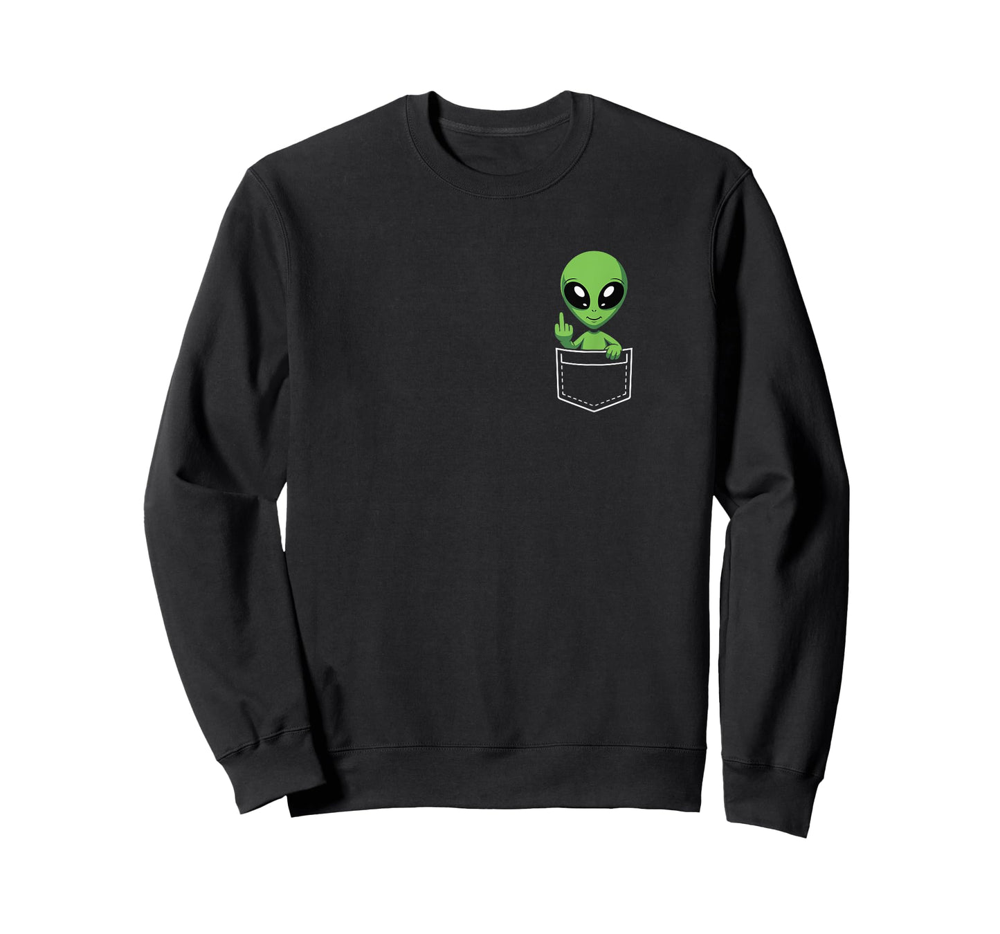 Funny Alien in my Pocket Giving the Bird Middle Finger T-Shirt