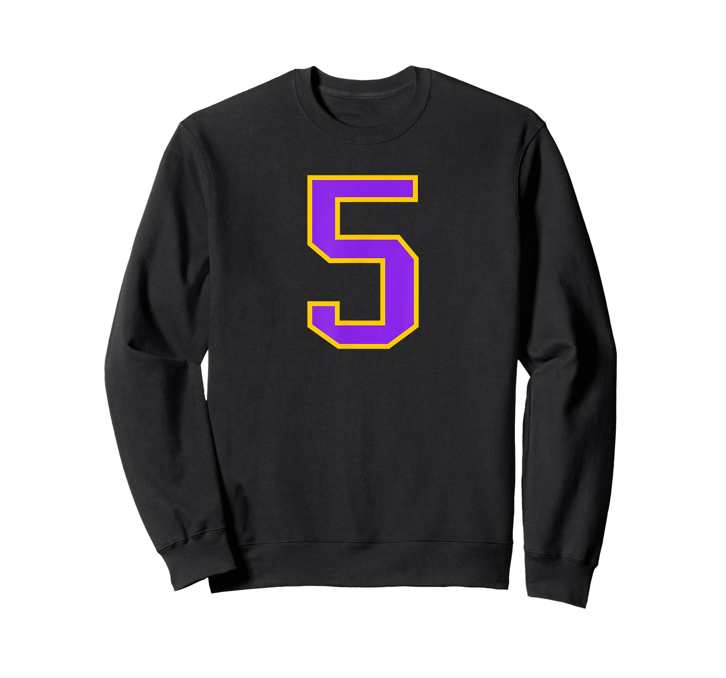 Number #5 Yellow Purple Varsity Number T-Shirt
