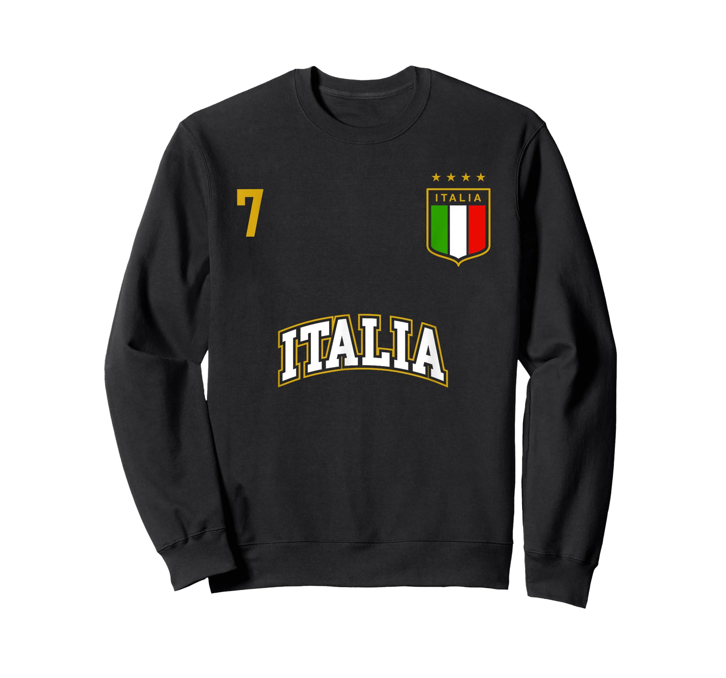 Italy Shirt Number 7 + BACK Soccer Team Sports Italian Flag