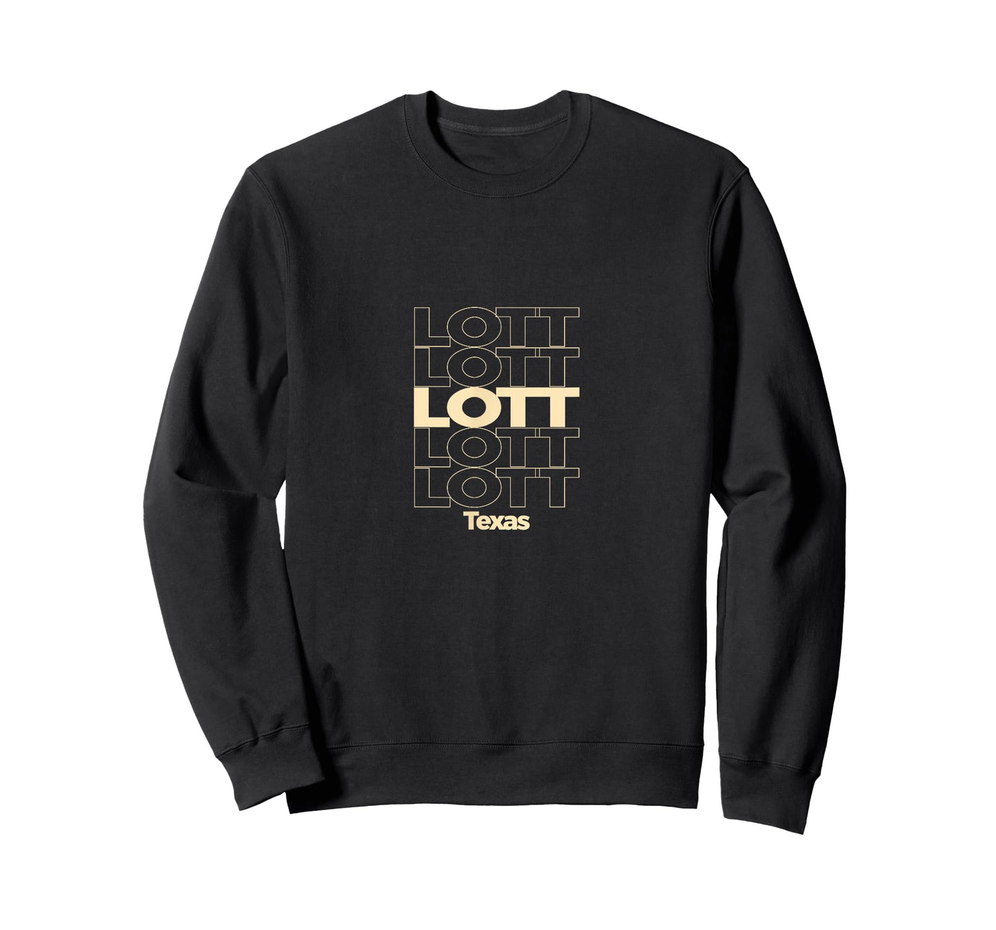 Vintage Lott, Texas Repeating Text T-Shirt