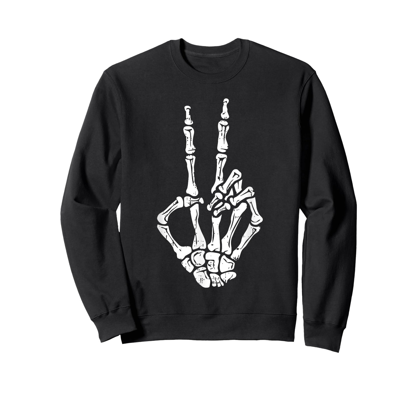 Skeleton Hand Peace Sign Halloween Costume Bones T-Shirt
