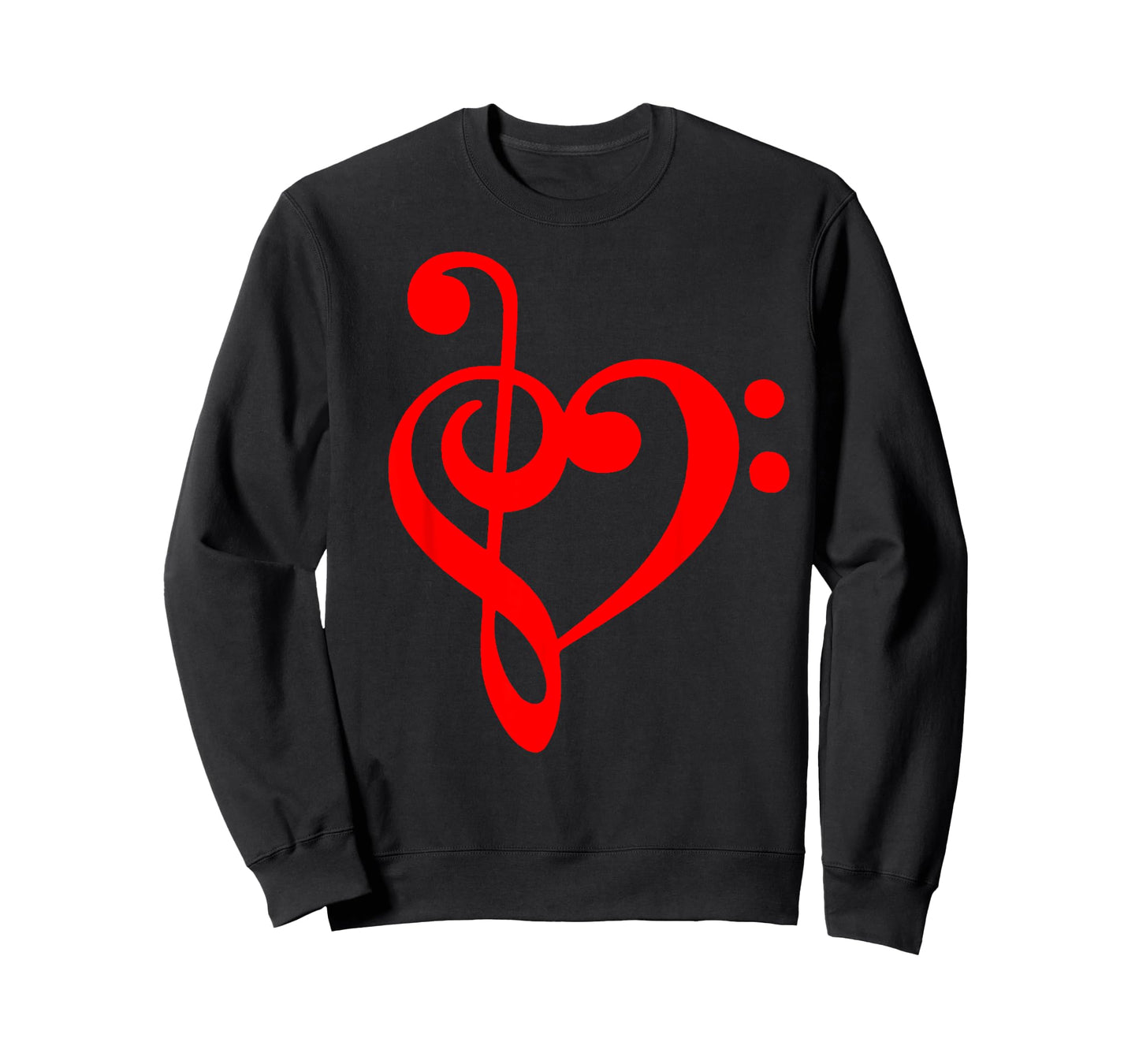 Nerdy Clef Notes Heart Love Music Musician Band Geek Red T-Shirt