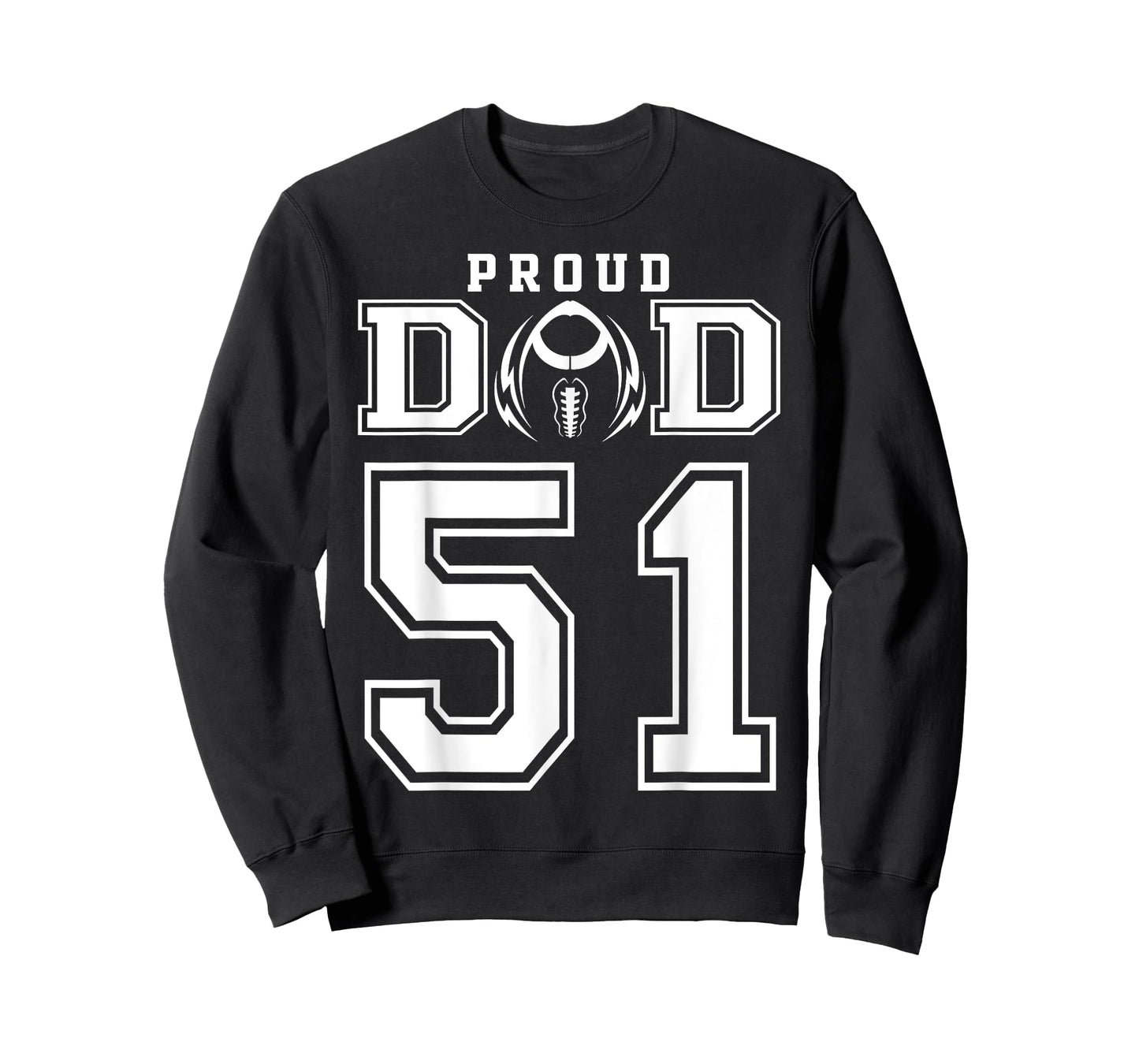 Custom Proud Football Dad Number 51 Personalized For Men T-Shirt
