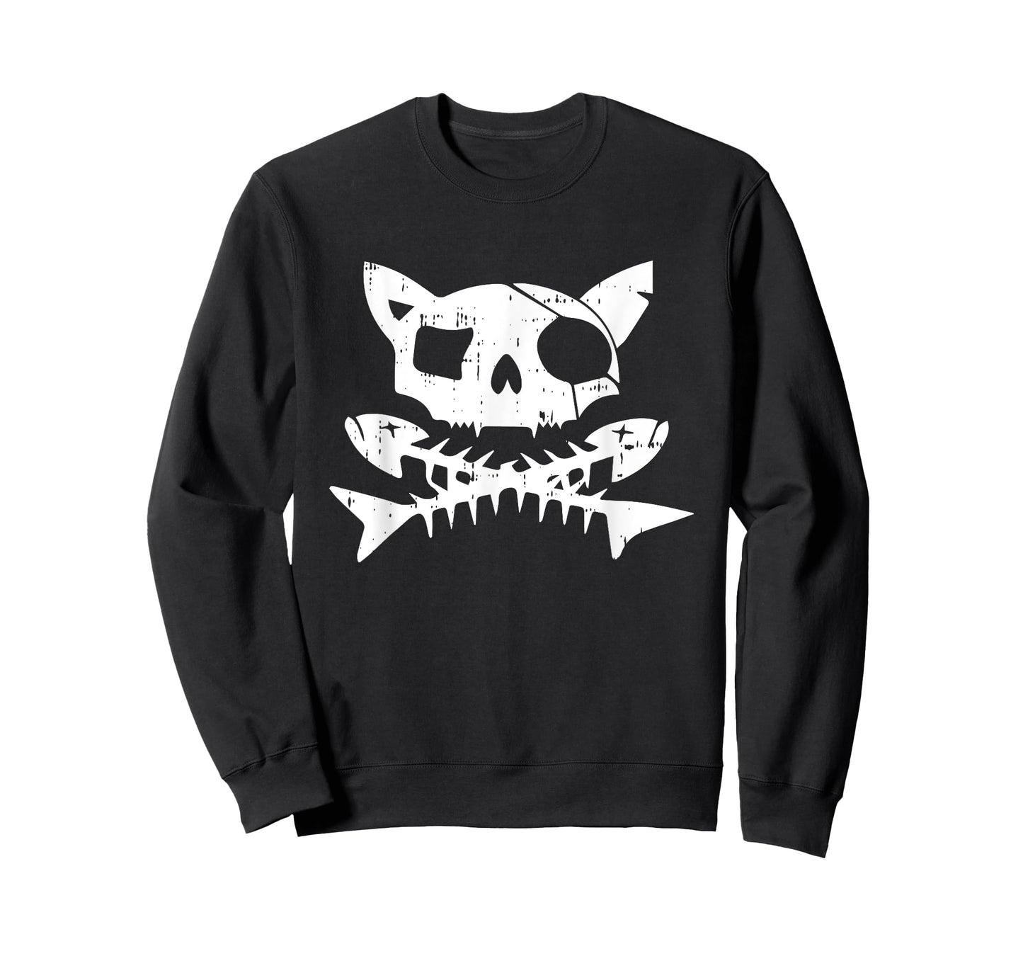 Cat Pirate Halloween Costume Scary Skull And Crossbone Men Women Kids T-Shirt