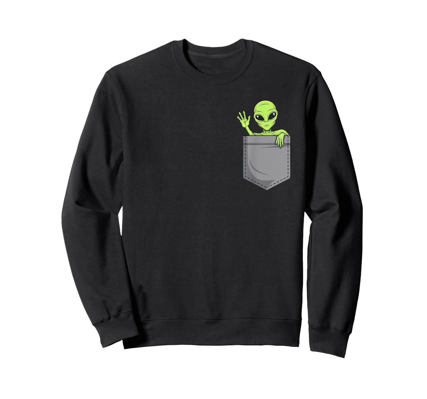 Funny Alien In Pocket Ufo Extraterrestrial Space Pocket T-Shirt