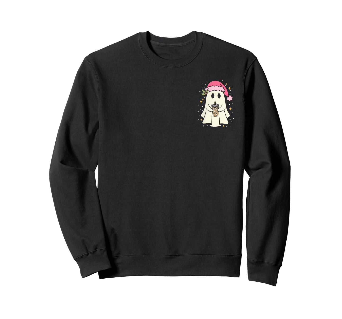Cute Christmas Ghost Iced Coffee T-Shirt