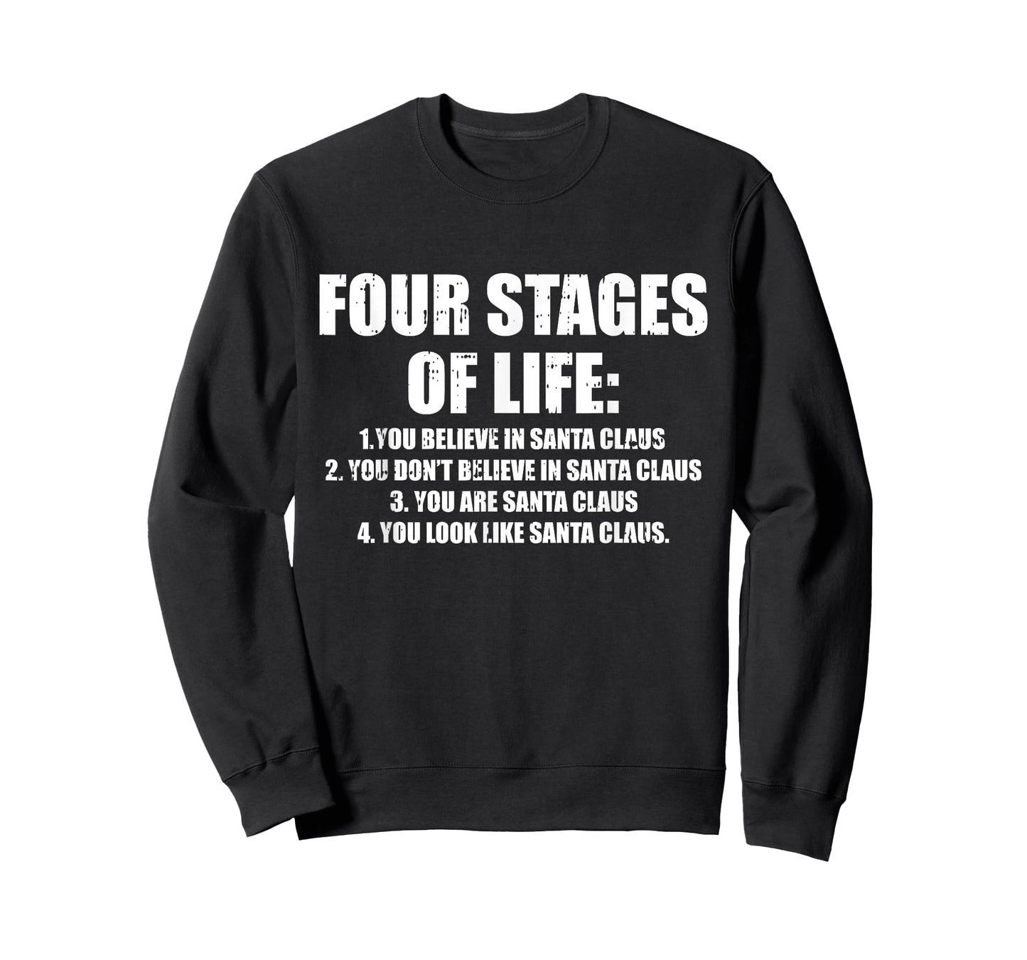 Four Stages of Life Santa Christmas Funny X-Mas Humor Men T-Shirt