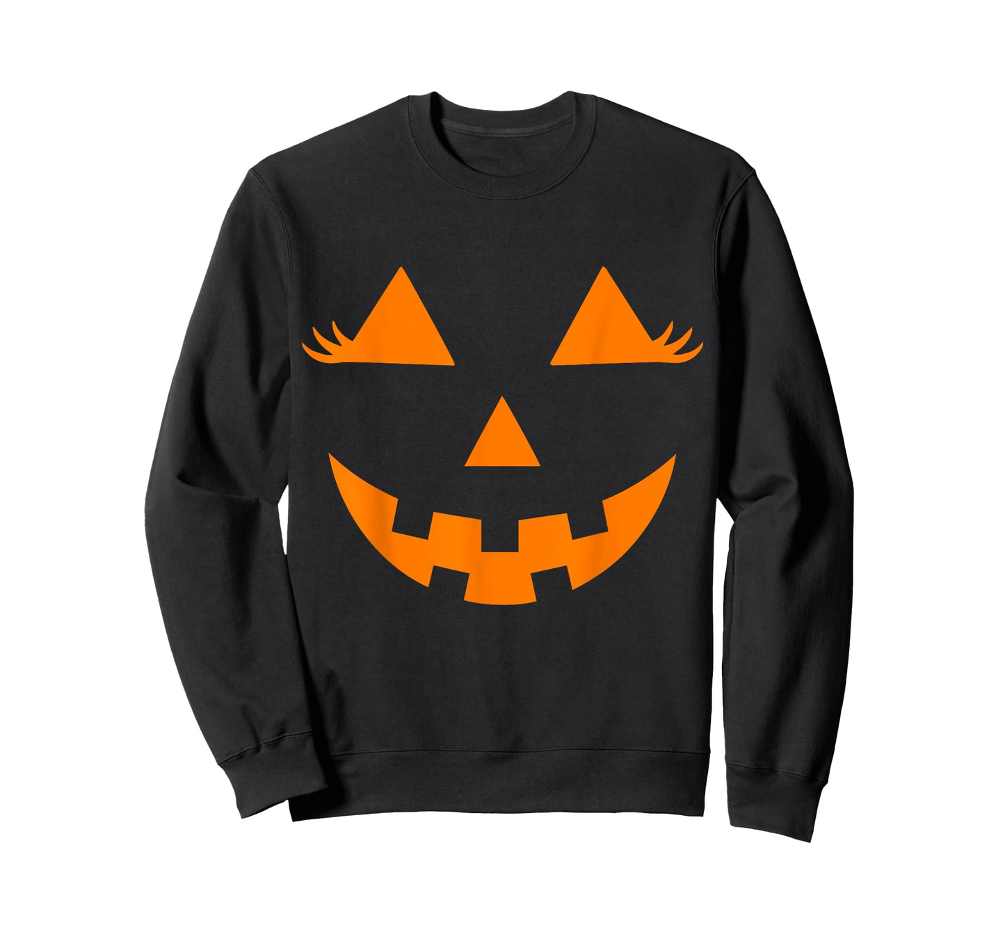 Jack O Lantern Face Pumpkin Eyelashes Hallowen Costume Funny T-Shirt