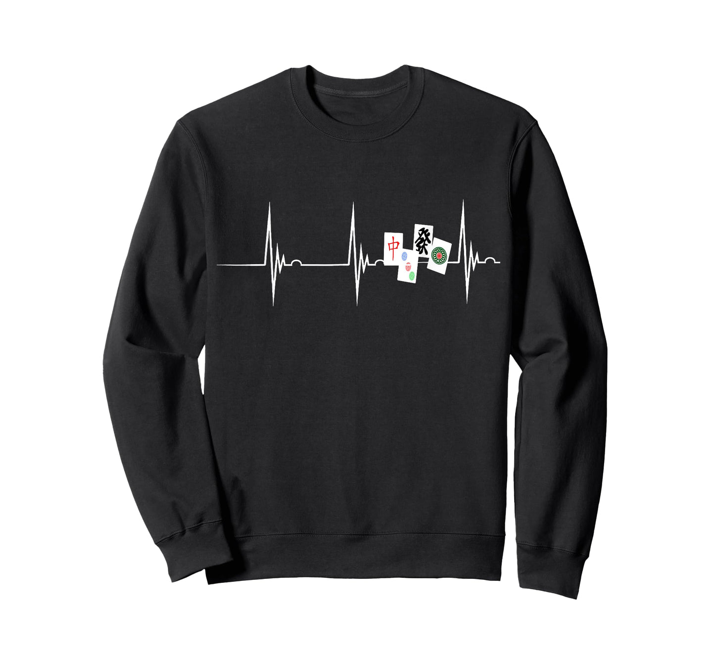 Heartbeat Mahjong Player EKG Pulse Line Chinese Game T-Shirt T-Shirt