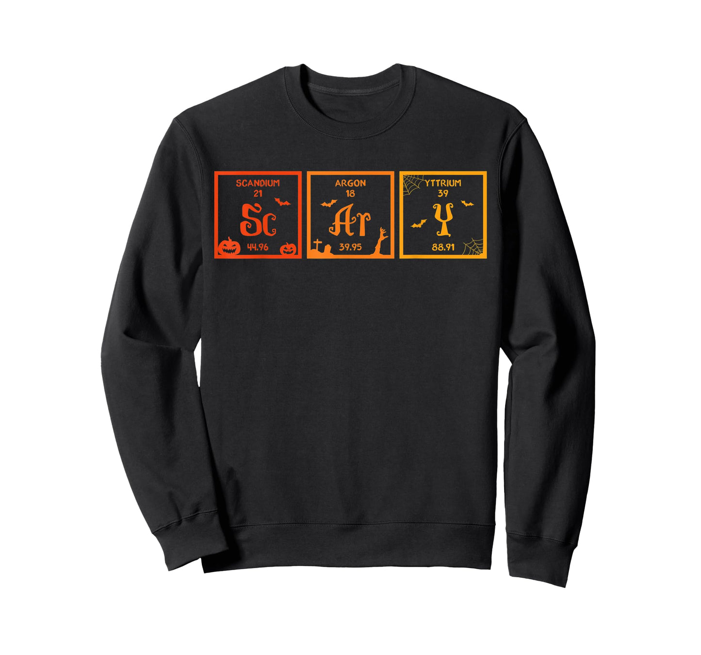 Scary Halloween Periodic Table of Elements Chemistry Lover T-Shirt