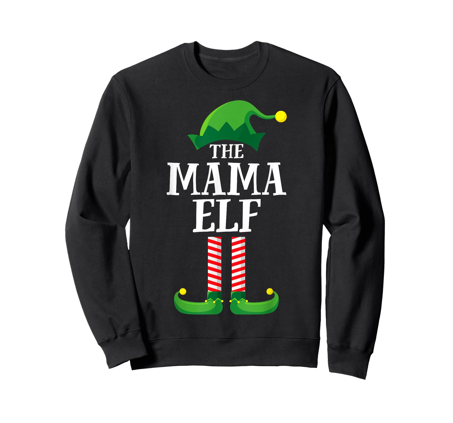 Mama Elf Matching Family Group Christmas Party Mum Elf T-Shirt
