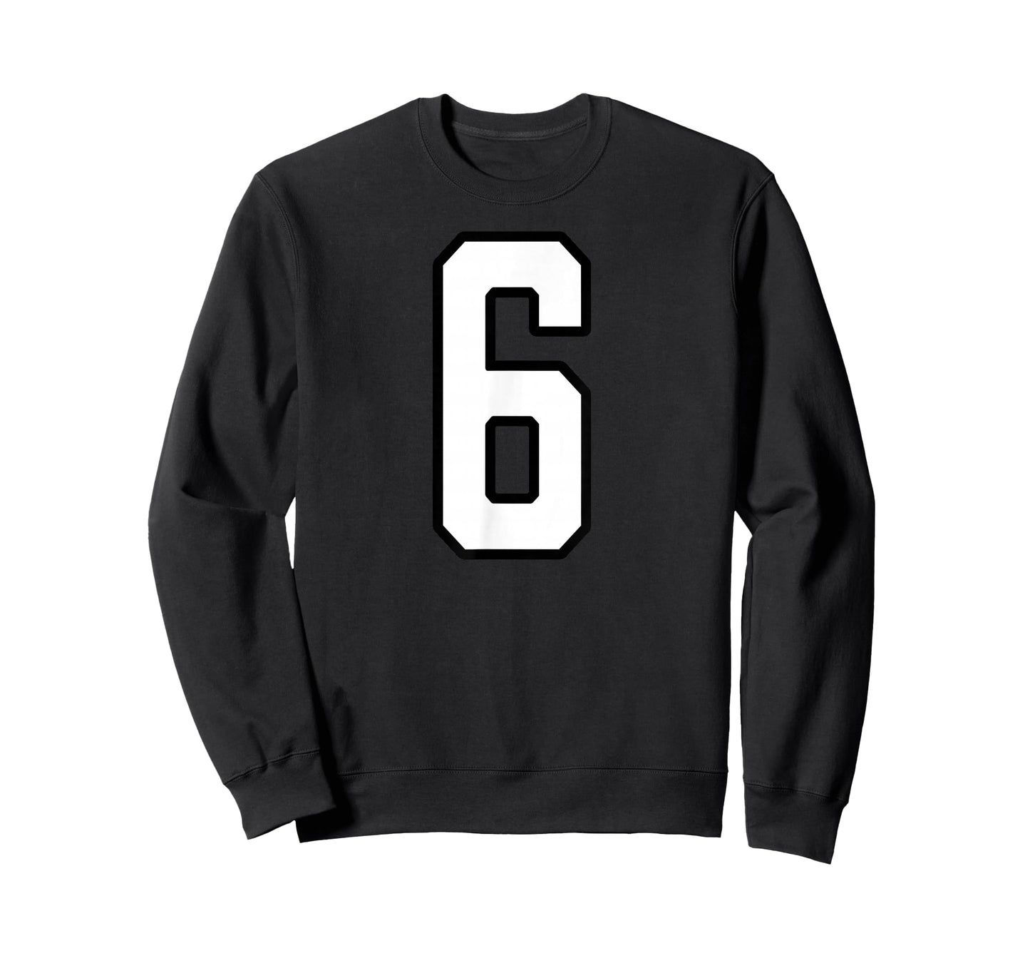White and Black Sports Number 6 Jersey Uniform Player T-Shirt