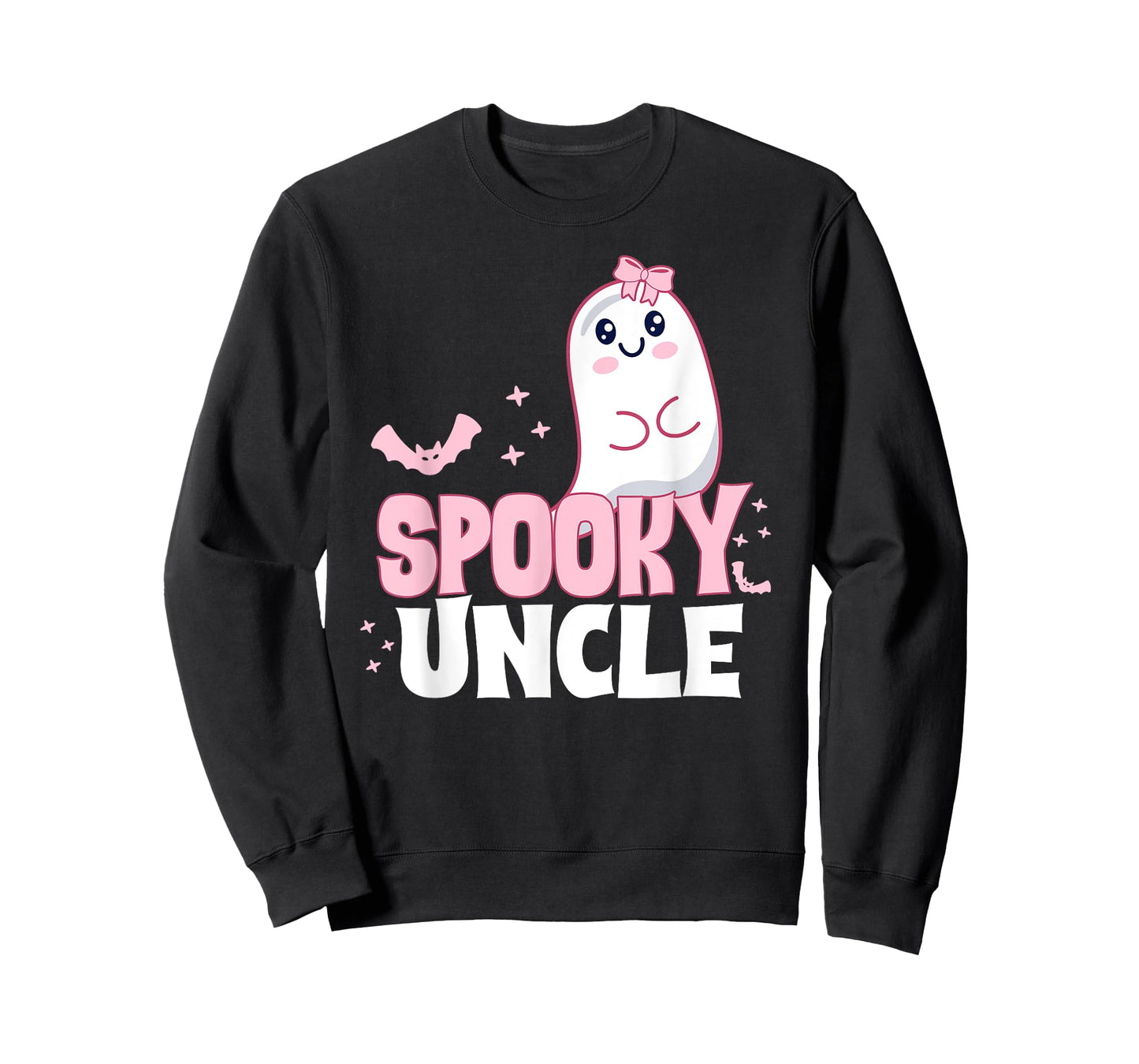 Spooky Uncle Family Cute Pink White Ghost Boo Halloween T-Shirt