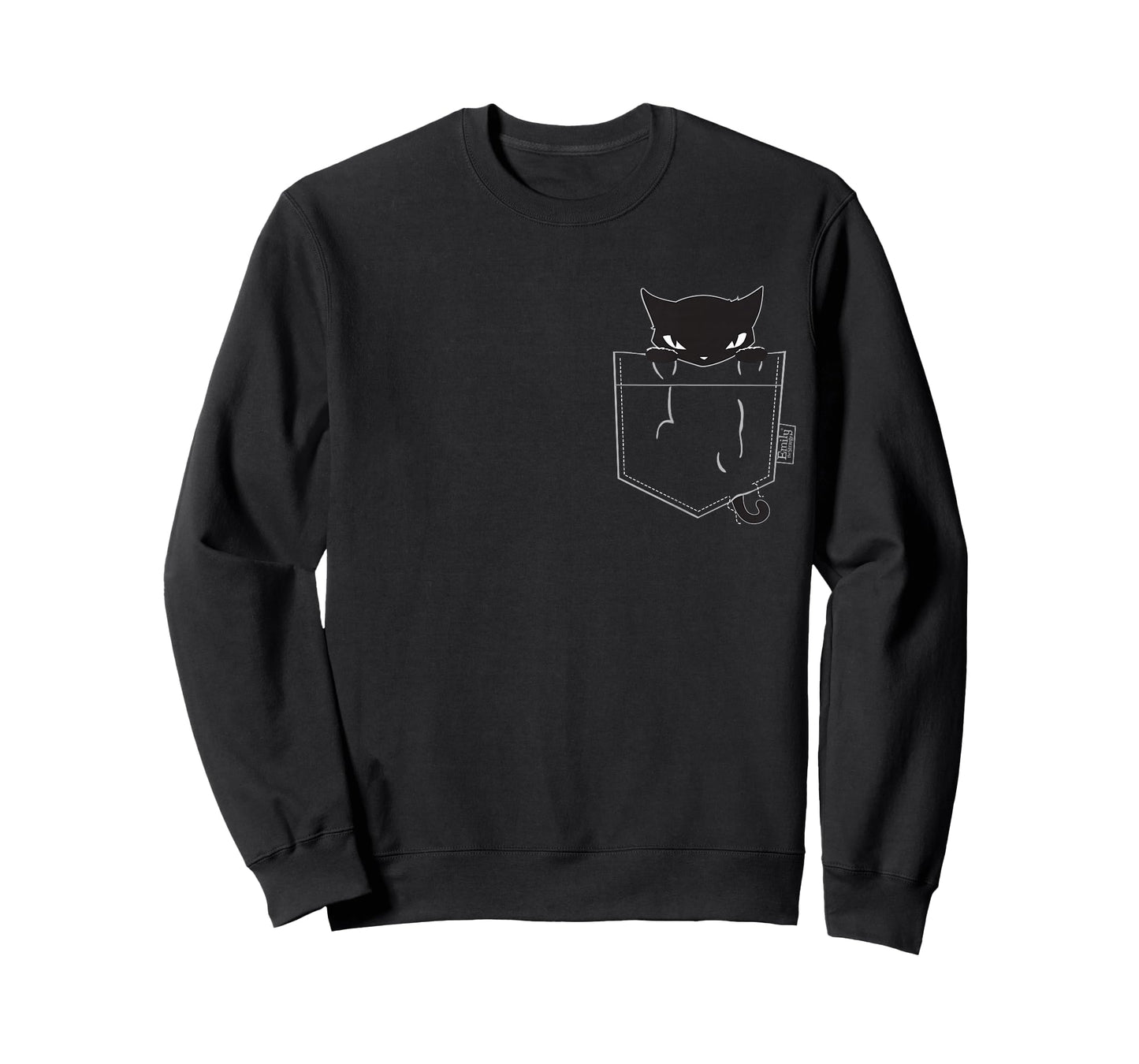 Emily The Strange Women's X-Small Black Pocket Kitty T-Shirt