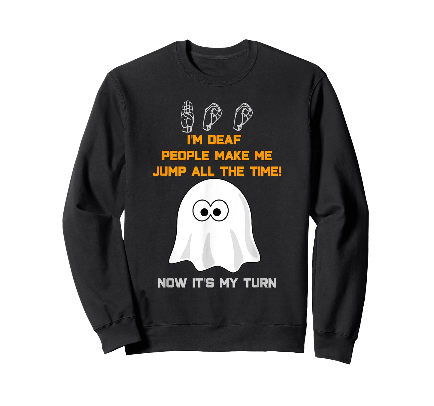 Boo Ghost ASL Funny Halloween T-Shirt sign language