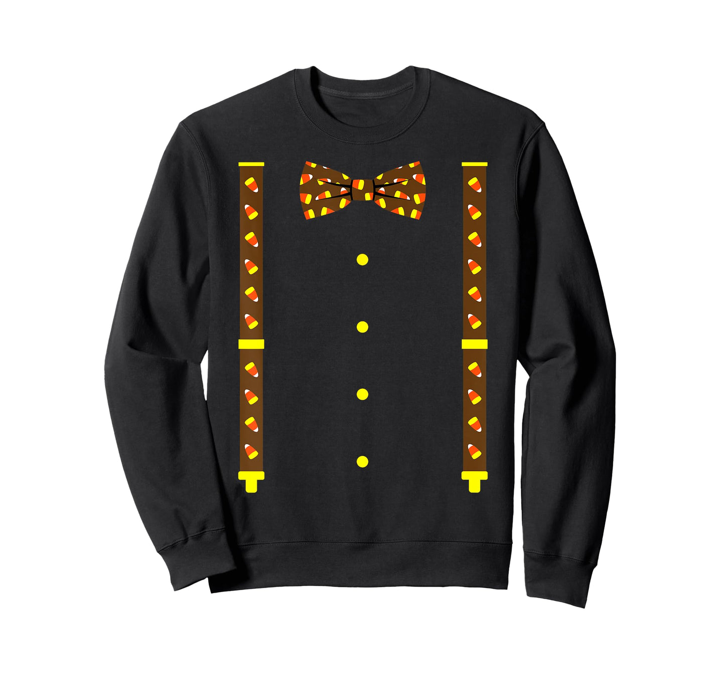 Candy Corn Bow Tie And Suspenders Halloween Costume T-Shirt T-Shirt