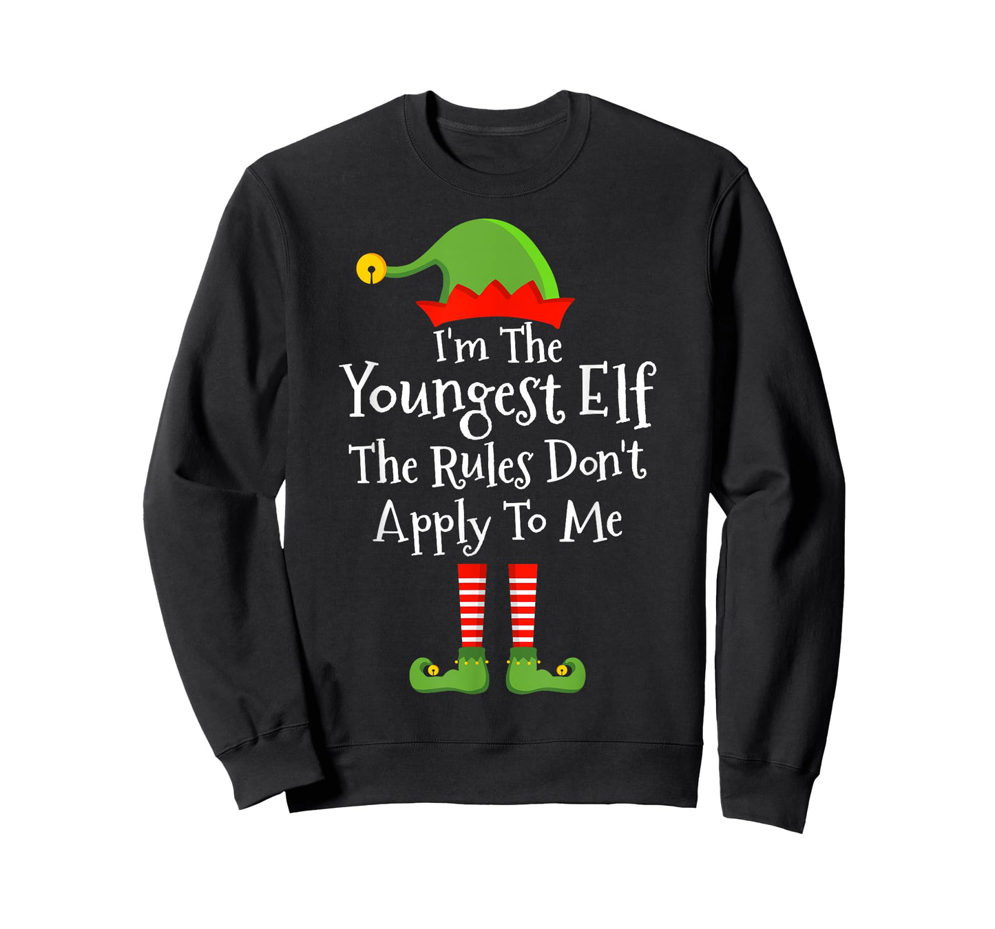 Youngest elf Rules Don't Apply Christmas Matching Family T-Shirt
