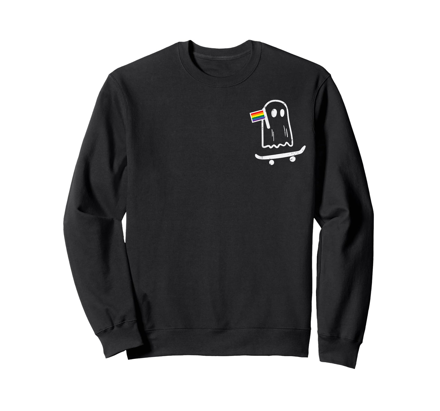 Gay Ghost Skateboard Rainbow Flag Lgbt Pride Skate Men Women T-Shirt