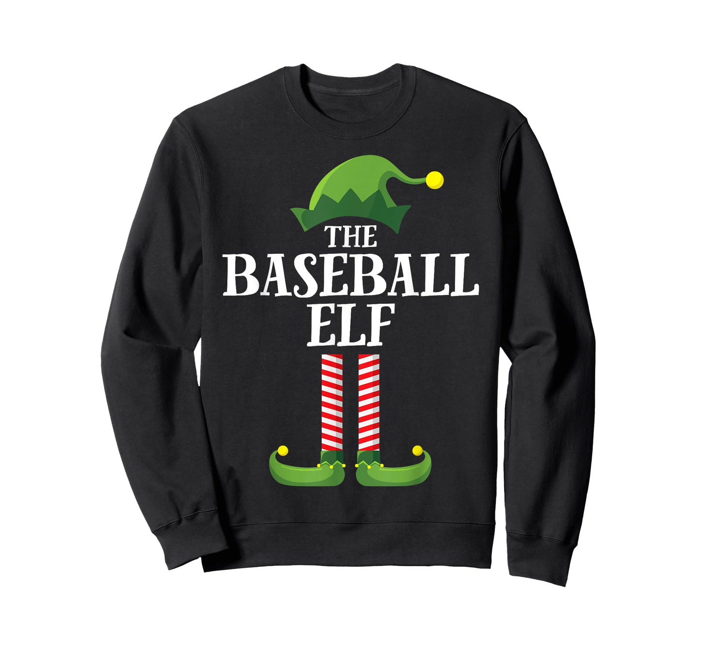 Baseball Elf Matching Family Group Christmas Party Pyjamas T-Shirt