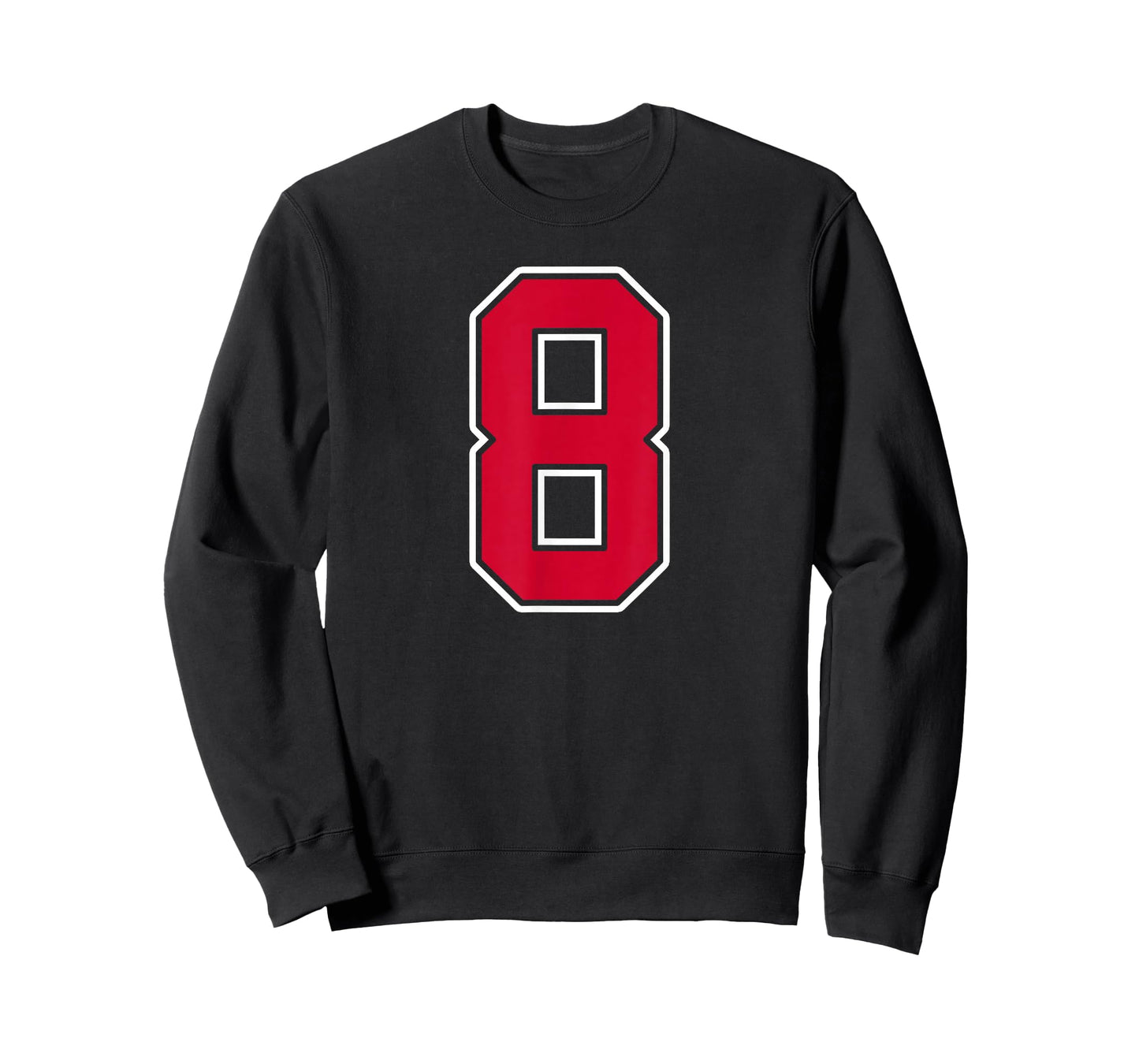 Red White Number 8 Jersey Player Uniform #8 T-Shirt