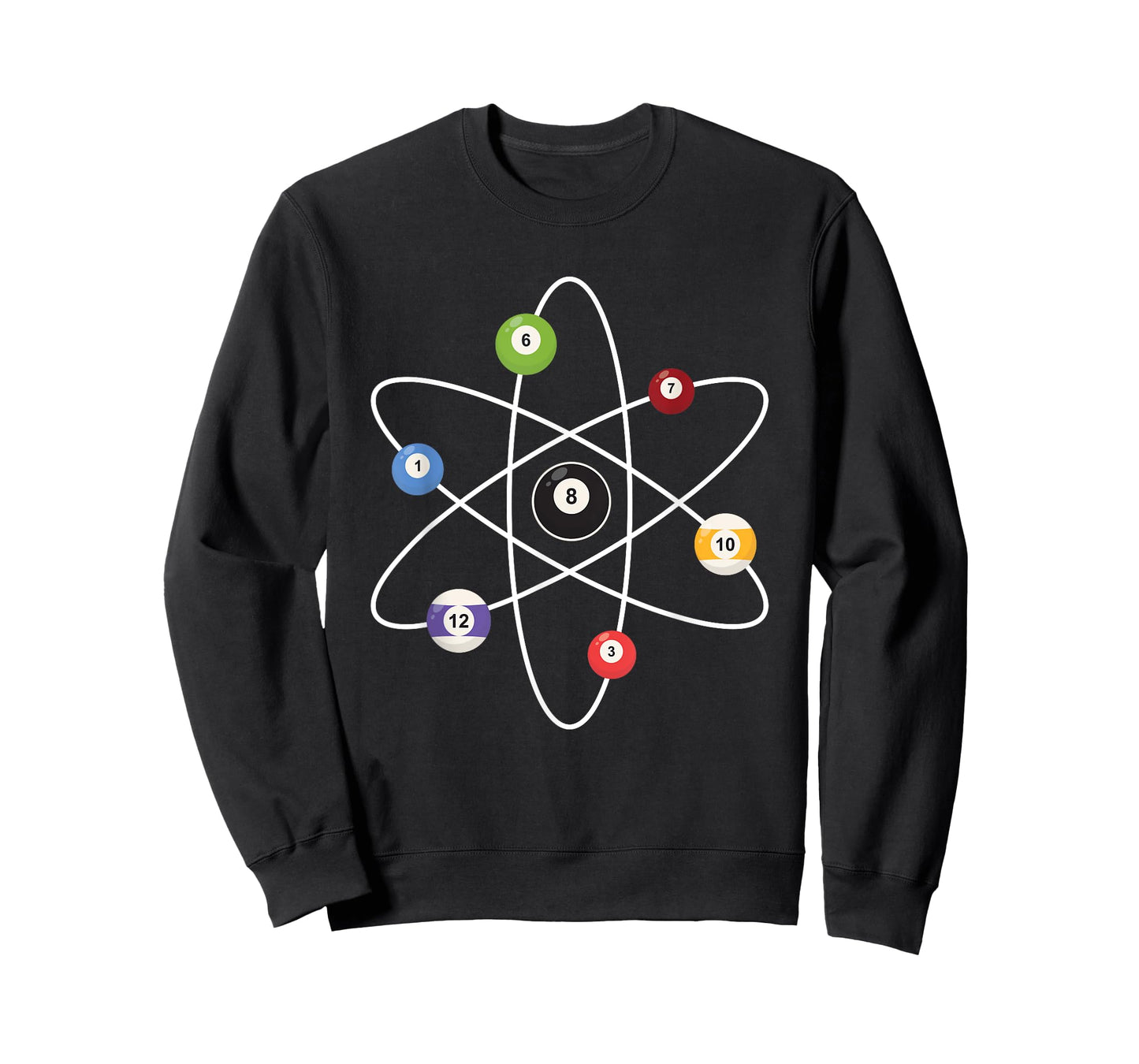 Cue Ball Atoms - Billiard Lover Pool Player Game Sports T-Shirt