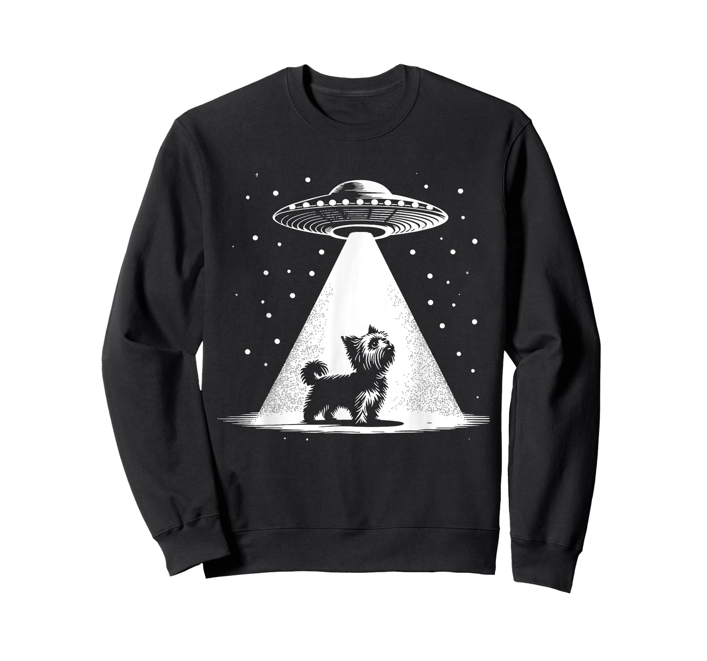 Teacup Yorkie Mom Dad Dog - Funny Alien UFO Men Women T-Shirt