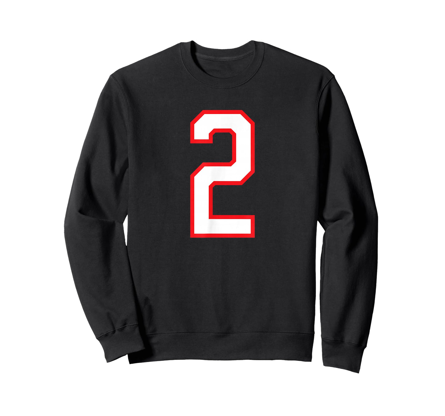 Number #2 White Red Plain Number T-Shirt