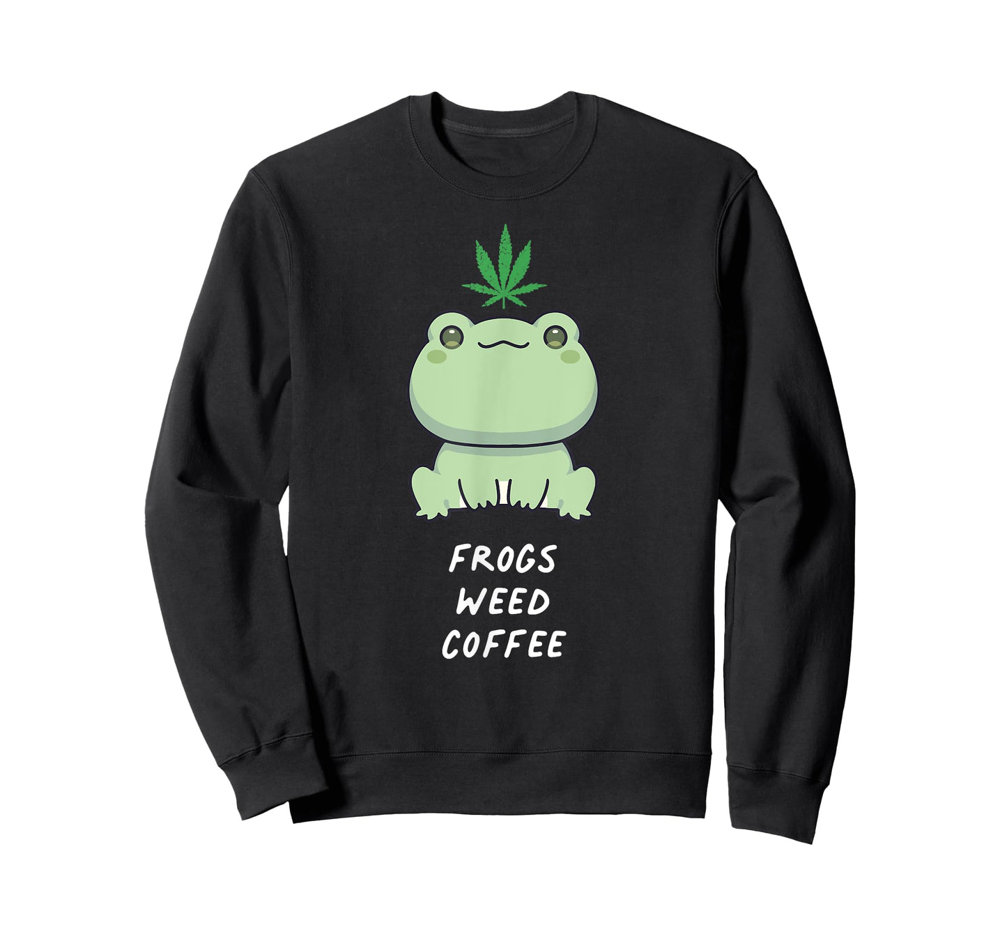 Frogs Weed Coffee Kawaii Aesthetic Cannabis Marijuana Leaf T-Shirt