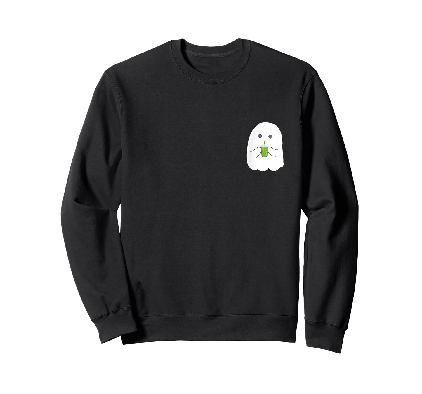 Halloween Cute Little Ghost drinking green Matcha Tea T-Shirt