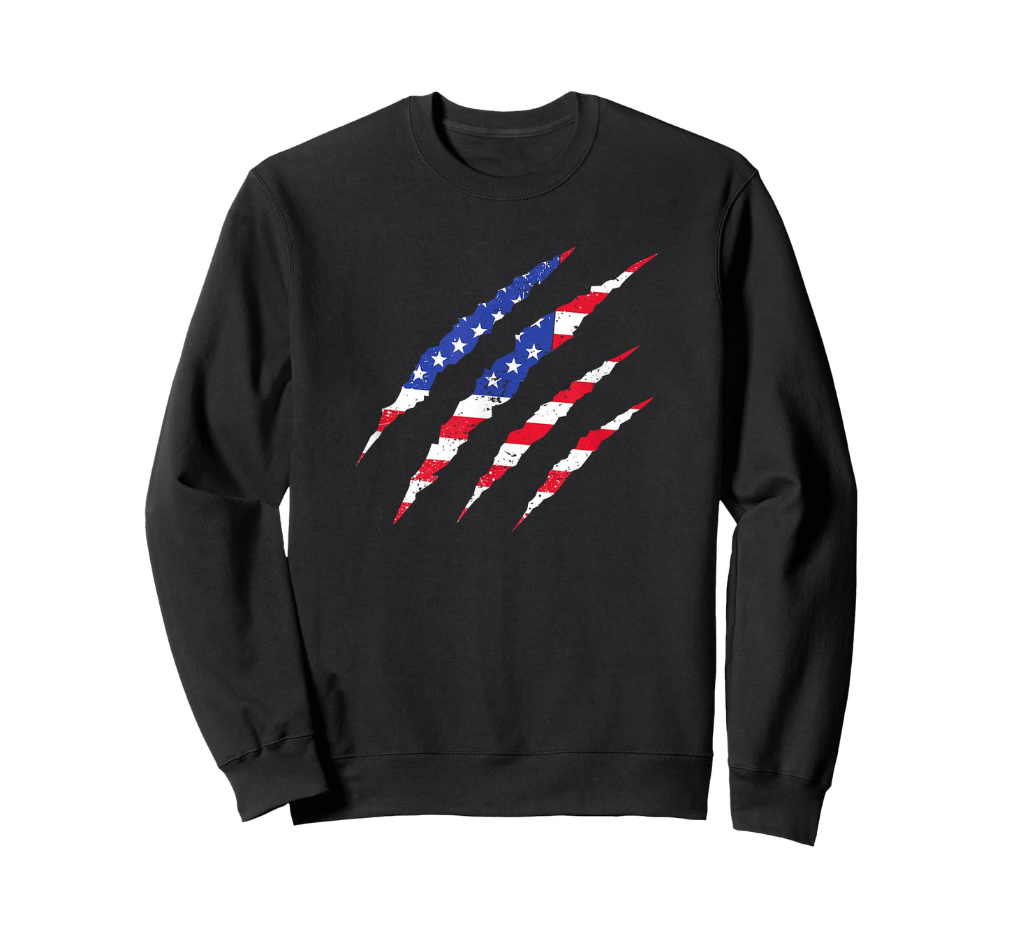 Ripped American Flag Bear Claw Scratch USA Pride Art T-Shirt