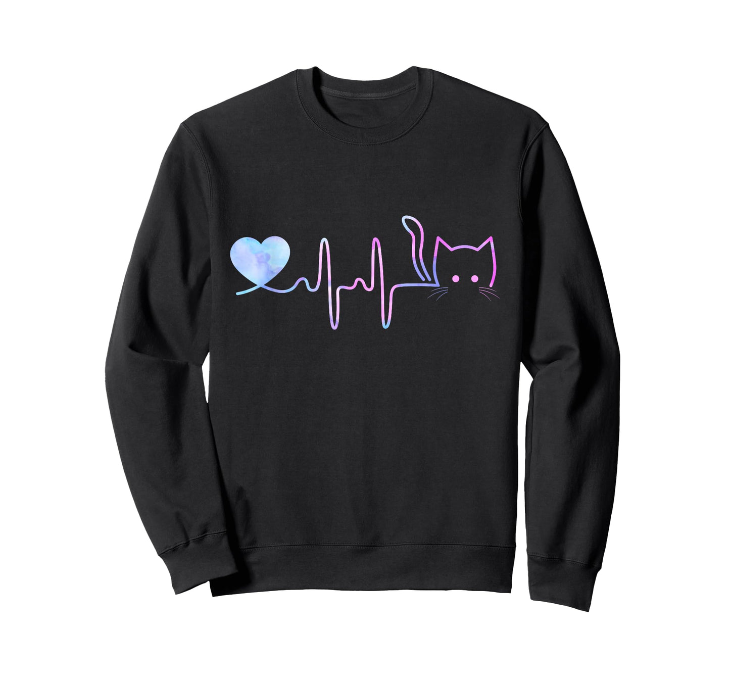 Heartbeat Cat Lover Shirt for Women Animal Cute Cat T-Shirt