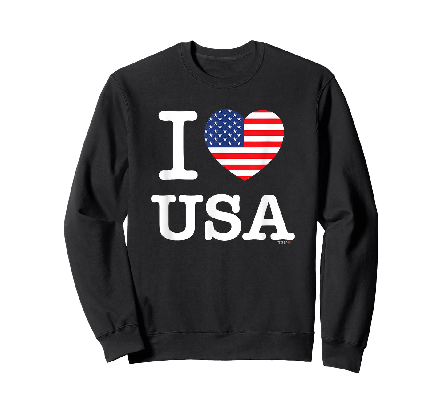 I Love USA T-Shirt White United States of America Flag Heart T-Shirt
