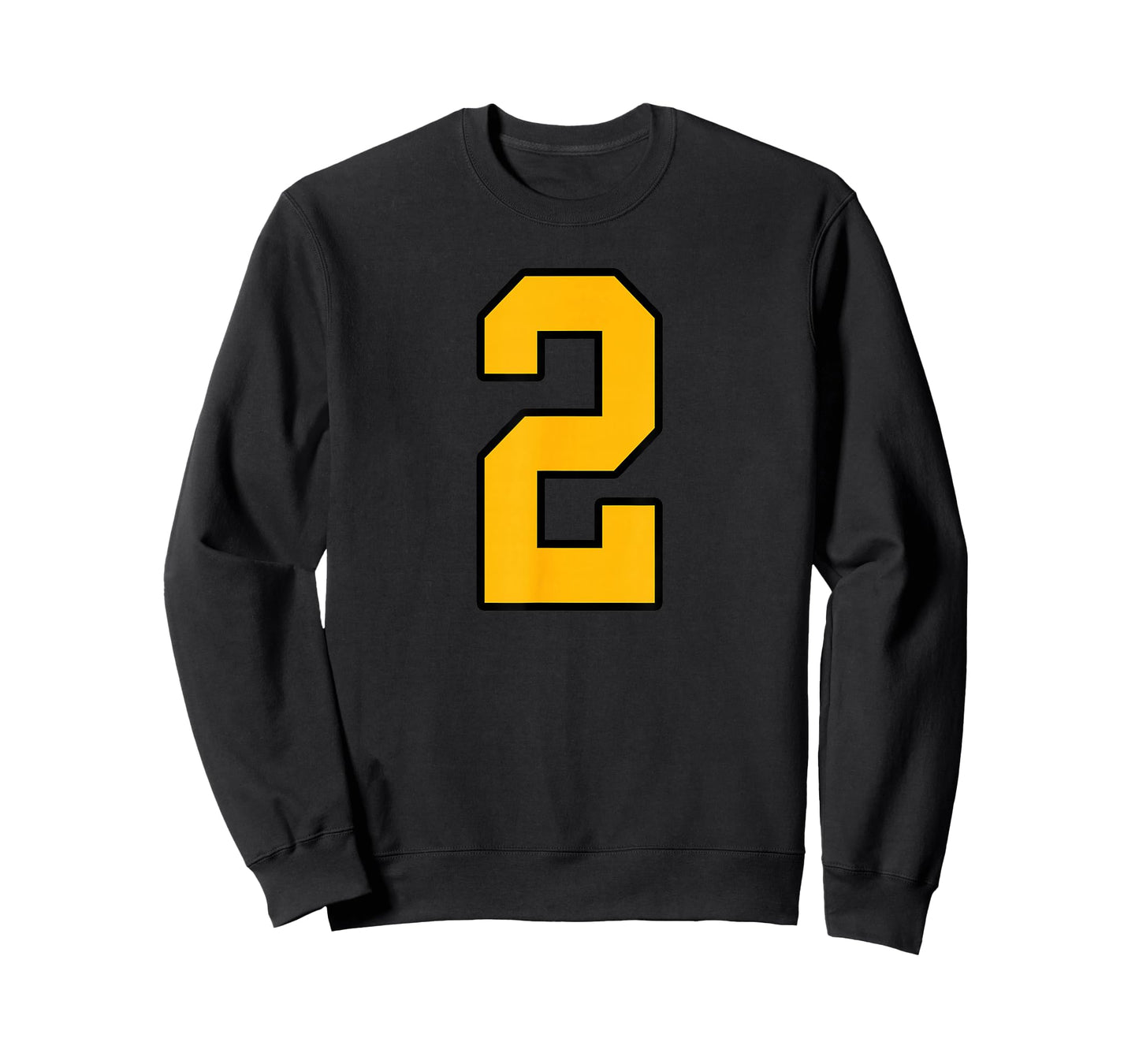 Gold and Black Sports Number 2 Jersey Uniform Player T-Shirt