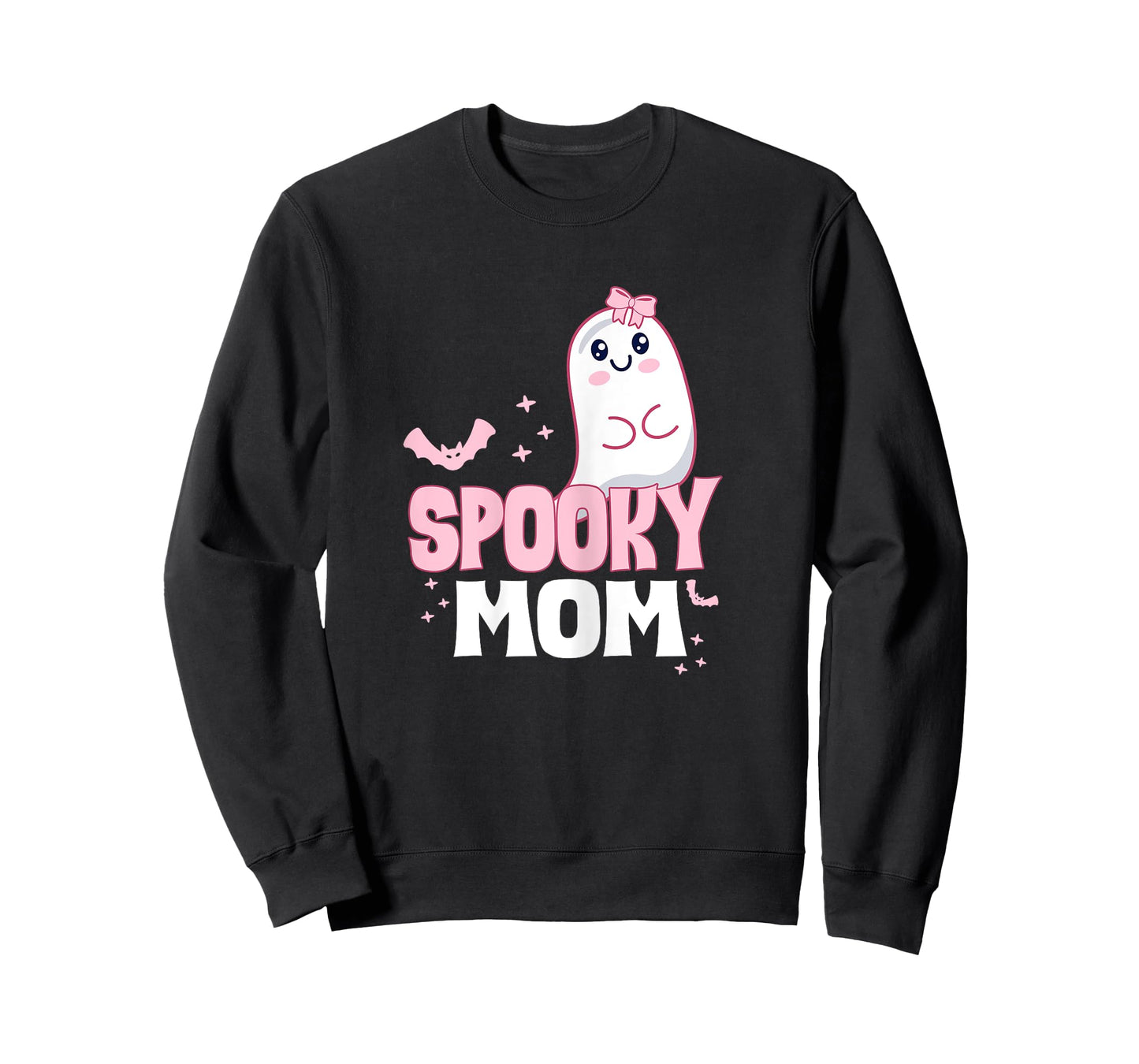 Spooky Mom Family Cute Pink White Ghost Boo Halloween T-Shirt