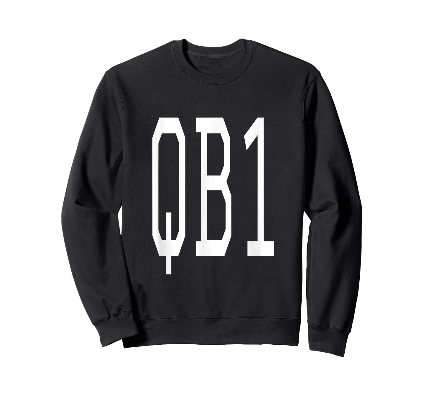 Starting QB1 Quarterback Boys Football T-Shirt Black Small
