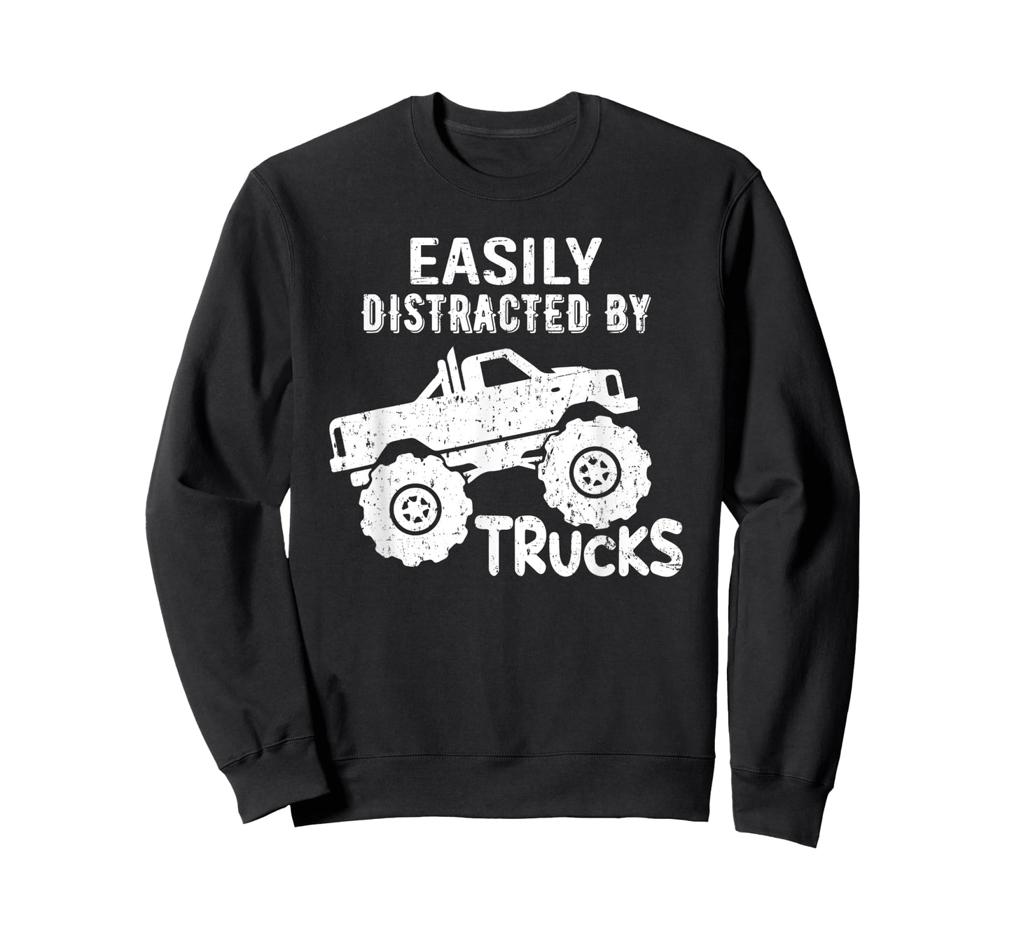 Easily Distracted By Trucks Truck Lover Vintage Distressd T-Shirt