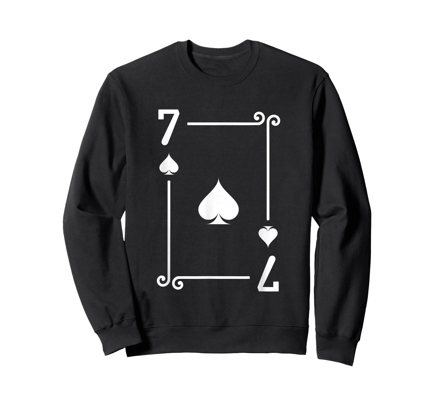 7 Spades Playing Card Graphic - White Seven Card T-Shirt