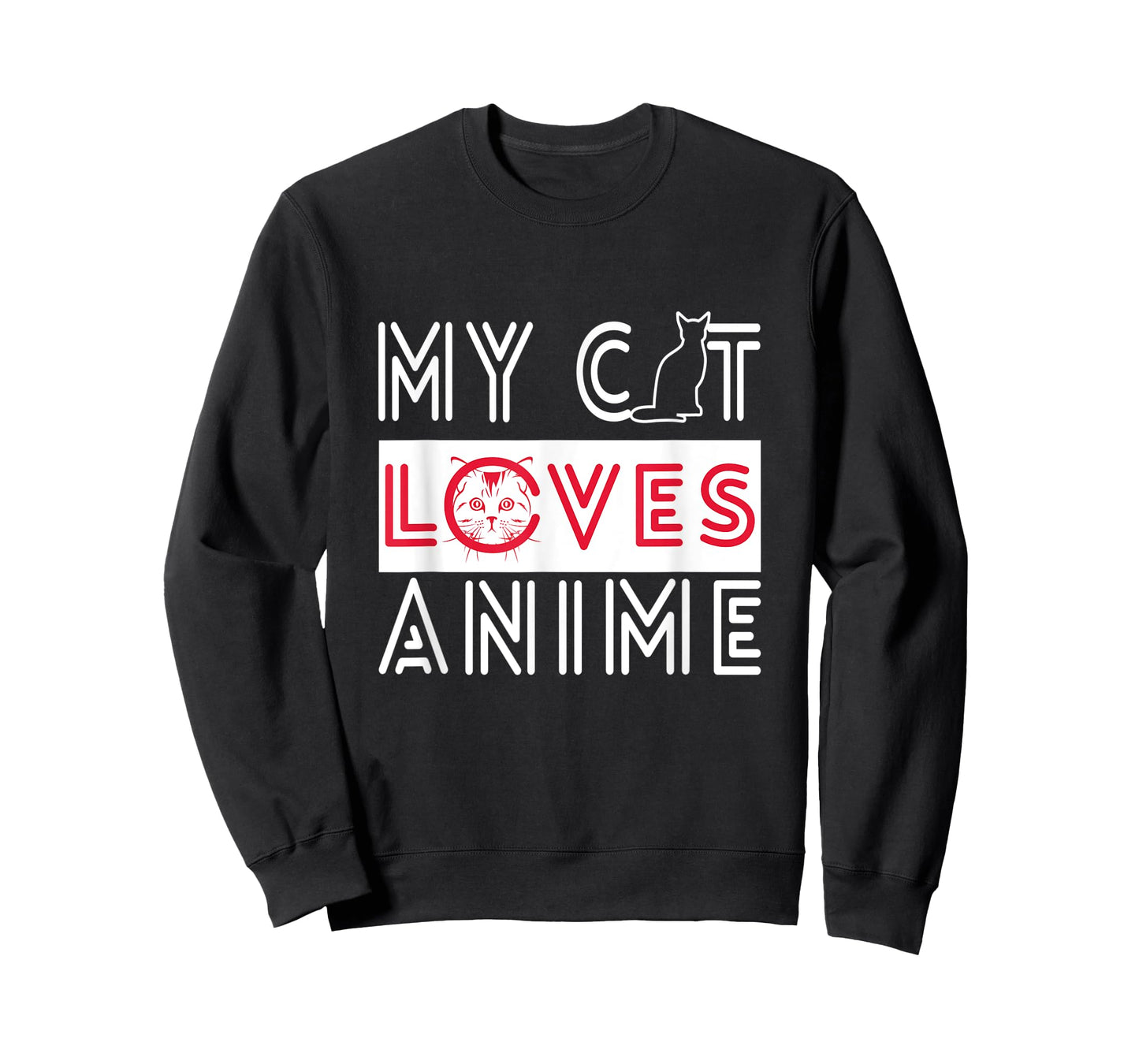 My Cat Loves Anime - Cats love Watching TV T-Shirt for Men Women Kids