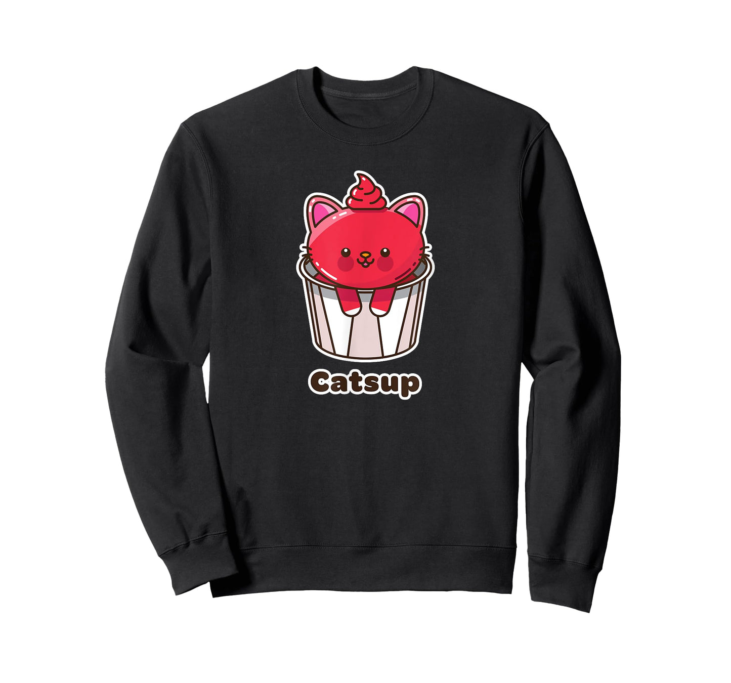 Kawaii Cat Catsup Ketchup Cute Fun Japanese Food Pun Gift T-Shirt for Men Women Kids