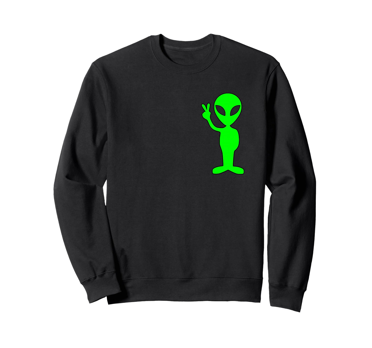 Lime Green Alien Peace Sign Funny Pocket Logo Graphic Gift T-Shirt