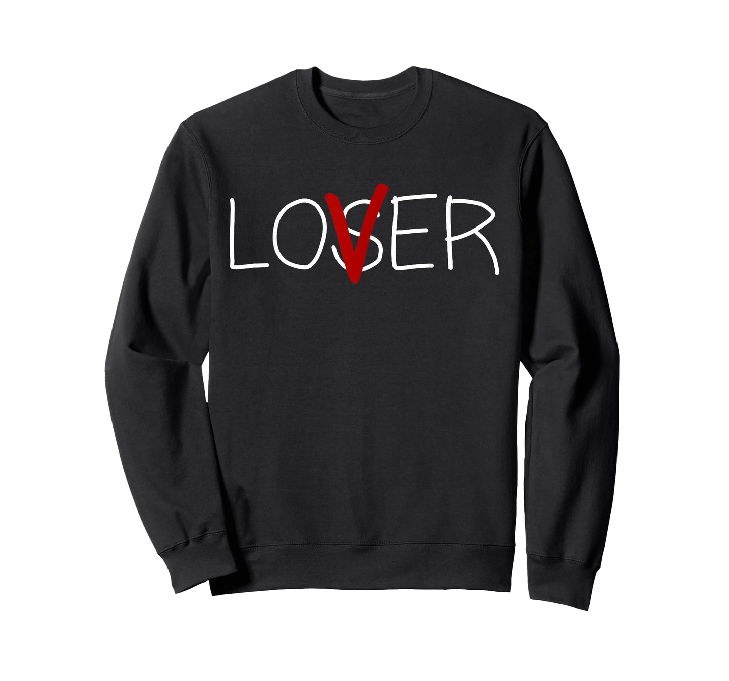 Loser Lover Club Co. Loser Lover Horror T-Shirt, Unisex-Adults, Short Sleeve, Black, Small