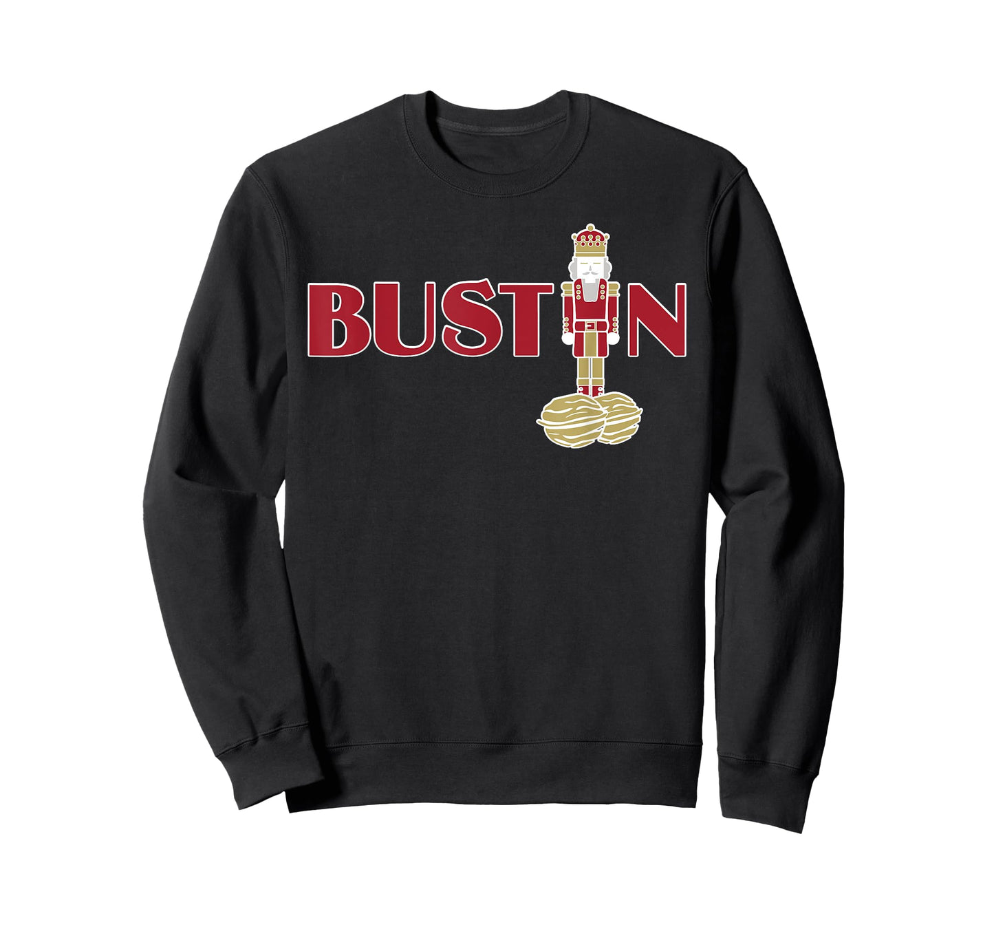 Funny Adult Nut Cracker Bustin Gym Christmas Weightlifting T-Shirt