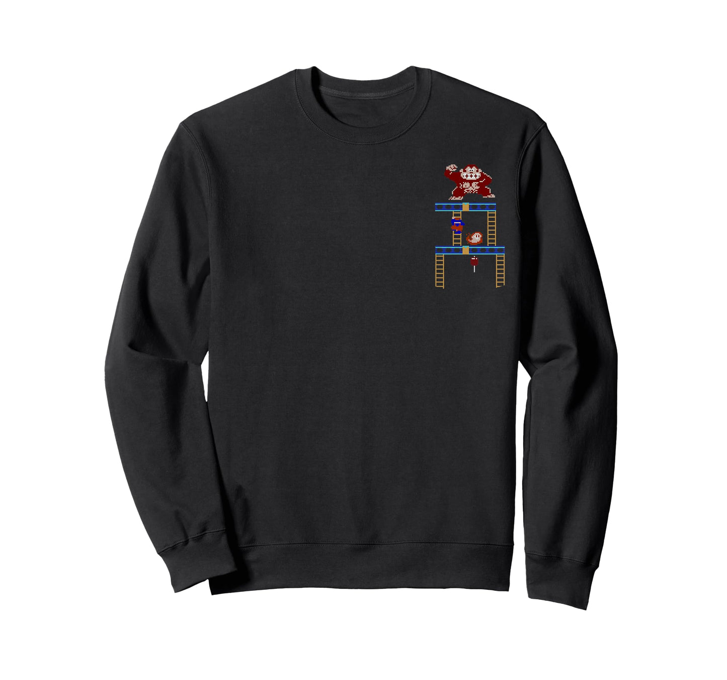 Super Mario Donkey Kong Ladder Pixel Game Scene Portrait T-Shirt