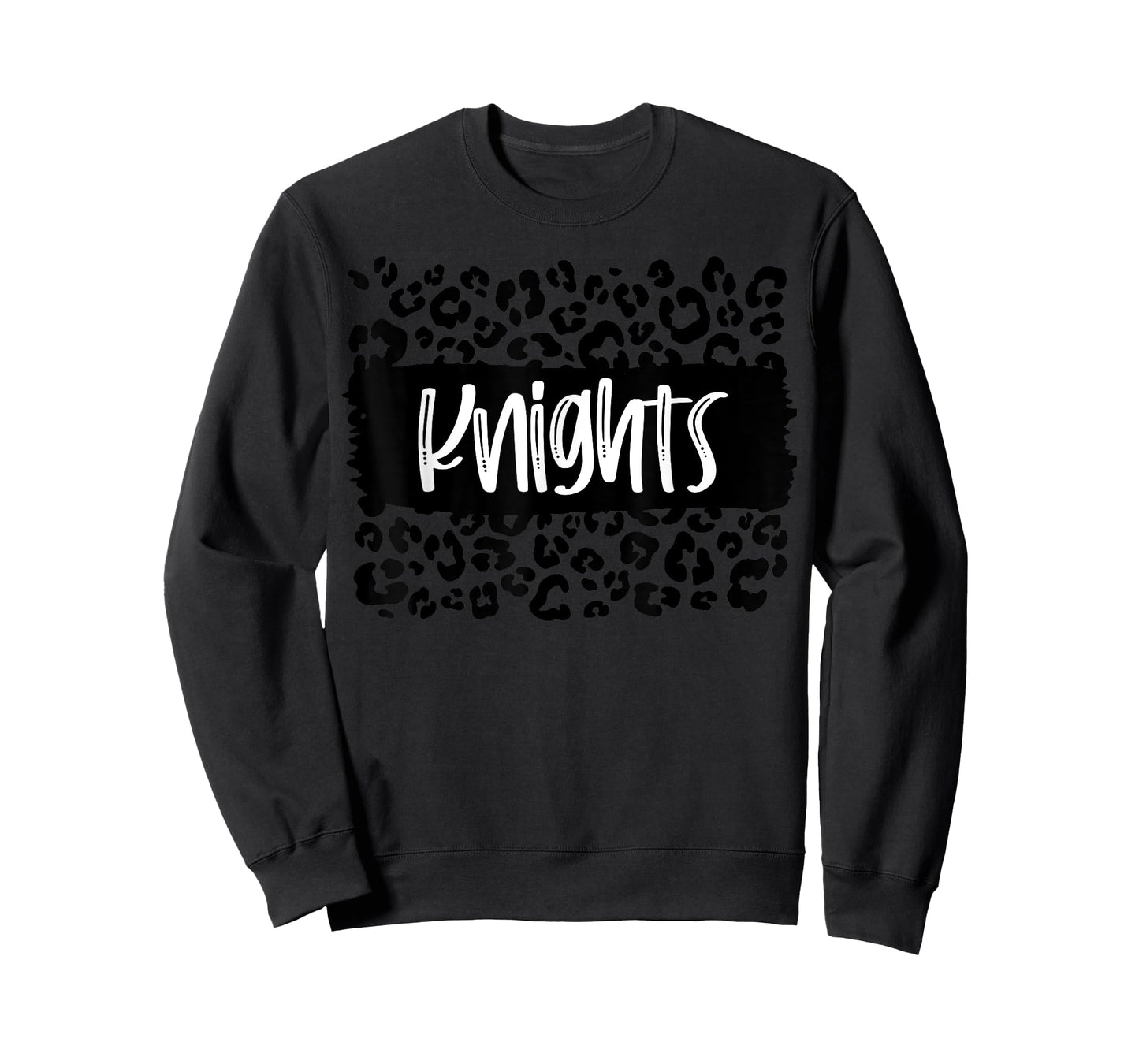Knights Team Mascot School Spirit Game Night Leopard Print T-Shirt