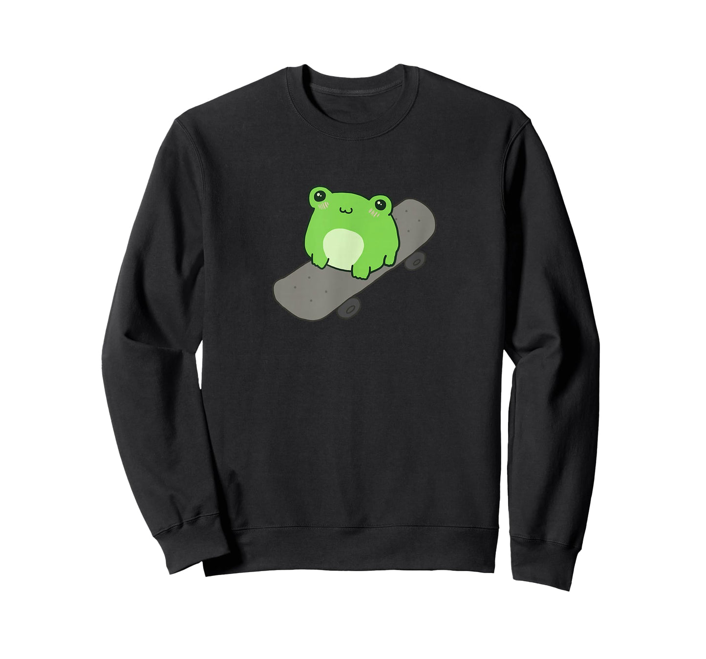 Cute Frog on Skateboard - Kawaii Aesthetic Frog T-Shirt Small