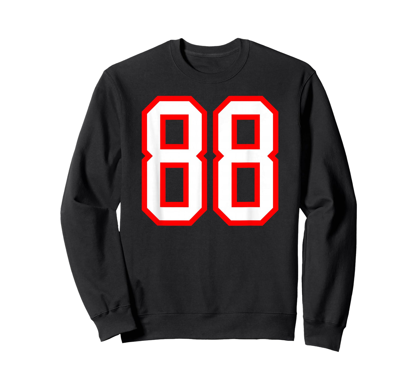 Number #88 White Red Plain Number T-Shirt