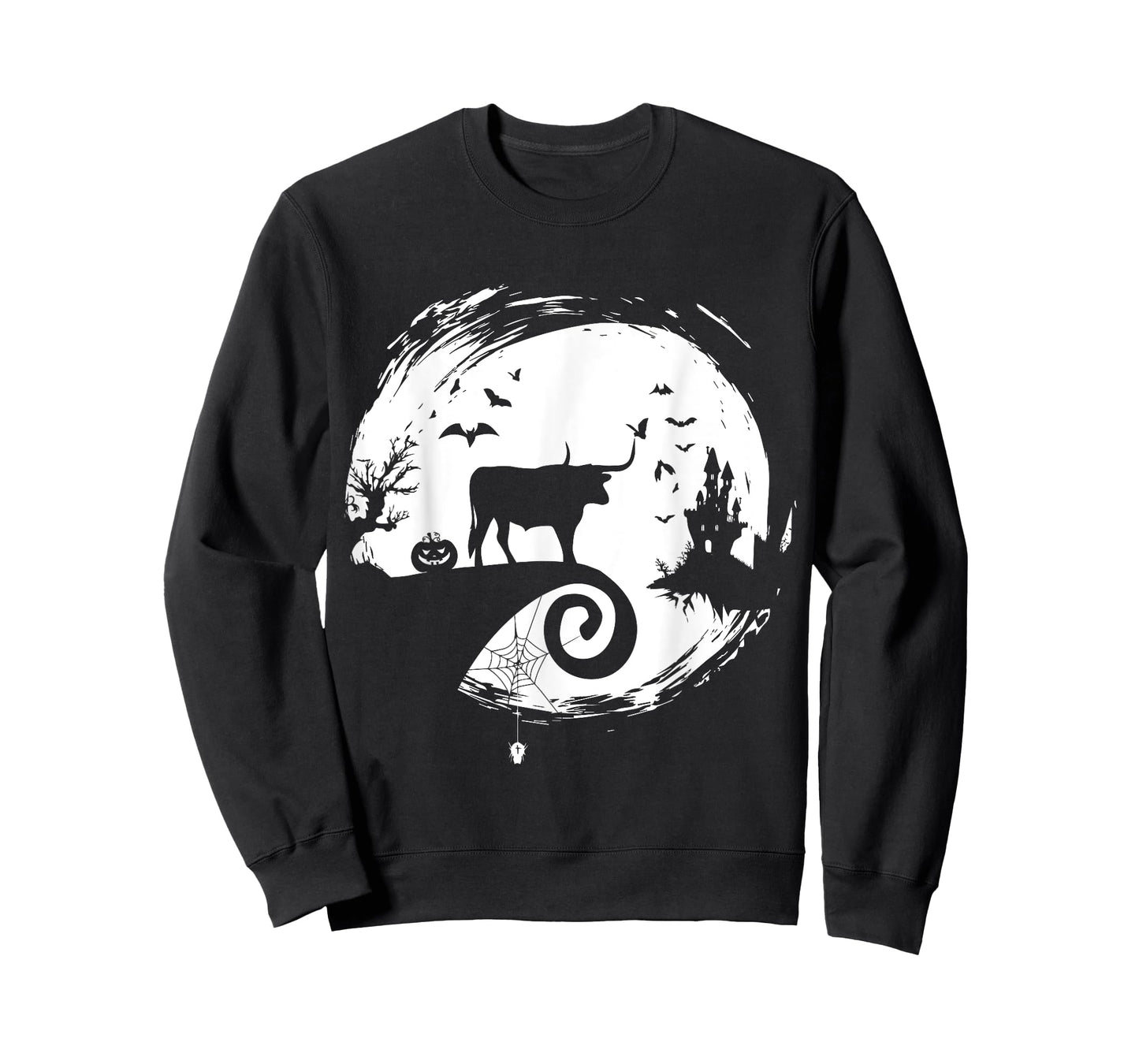 Texas Longhorn Halloween Costume Moon Silhouette Creepy T-Shirt